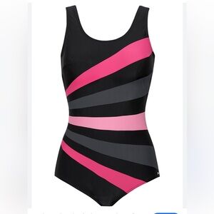 One Piece Retro Slimming Monokini Swimsuit Women's NWT Size M